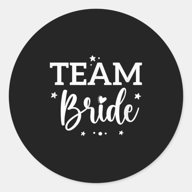 Team Bride Flower Bachelorette Bridal Shower Bride Classic Round Sticker (Front)