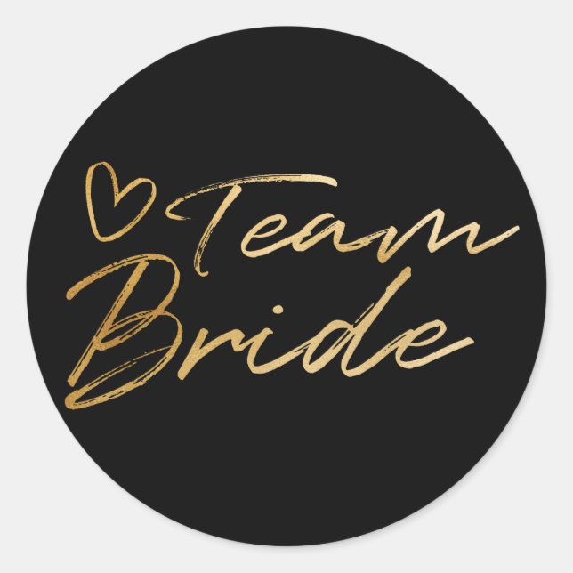 Team Bride - Gold faux foil sticker (Front)