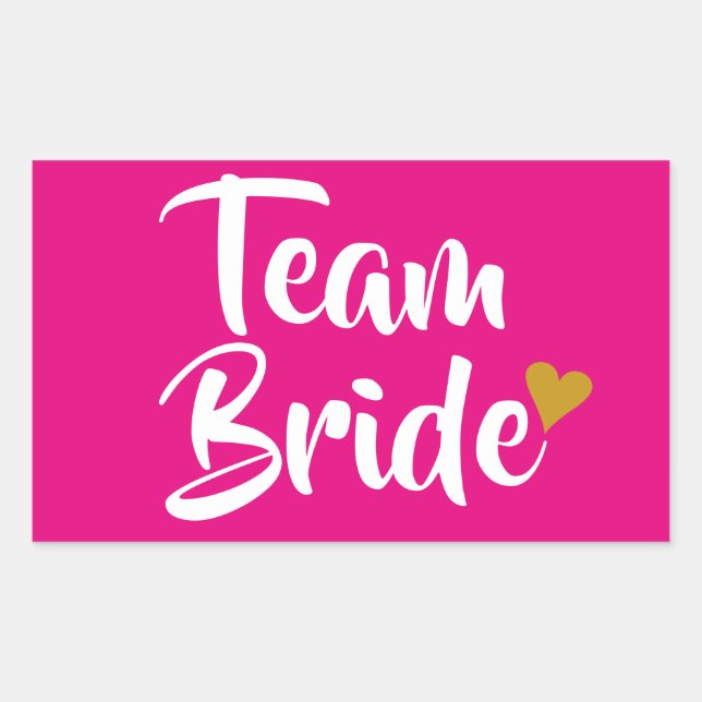Team Bride Gold Heart Sticker (Front)