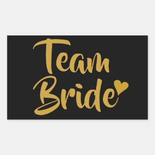 Team Bride Gold Heart Sticker