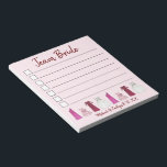 TEAM BRIDE Gown Wedding Bridal Shower Bachelorette Notepad<br><div class="desc">Notepad design features an original illustration of bridal party gowns (bridesmaid, flowergirl, mother of the bride, bride) with TEAM BRIDE in a fun font. Just personalize with your wedding information. Lots of additional illustrated notepads are also available from this shop. This design is also available on other products. Don't see...</div>