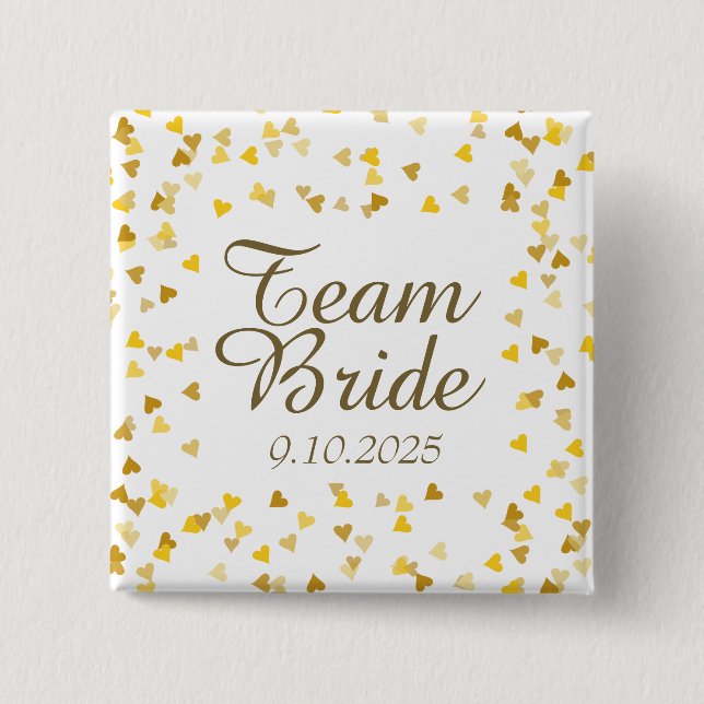Team Bride / Groom 2 Inch Square Button (Front)