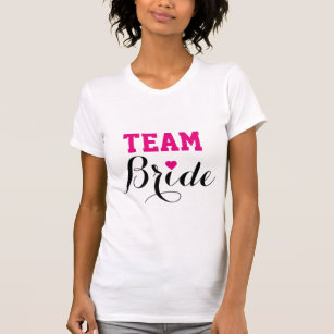Team Bride Hot Pink Heart T-Shirt
