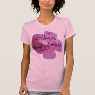 Team Bride hot Pink rose flower hen party wedding  T-Shirt