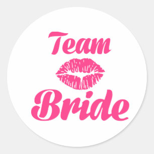 Team Bride kiss Classic Round Sticker