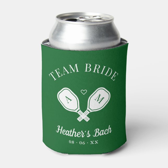 Team Bride Last Swing Pickleball Bachelorette Can Cooler (Can Front)