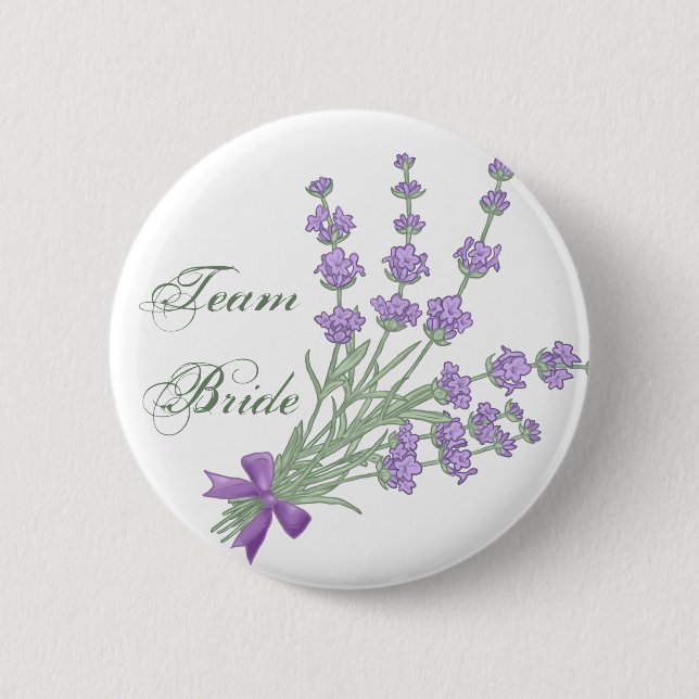 Team Bride. Lavendel 2 Inch Round Button (Front)
