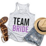 Team Bride Lilac Bachelorette Party Tank Top<br><div class="desc">Go Team Bride! Super cute tank for bridesmaids and bachelorette parties features purple and black text. Coordinates with our matching invitations,  koozies,  stickers and flasks - check our shop for more!</div>