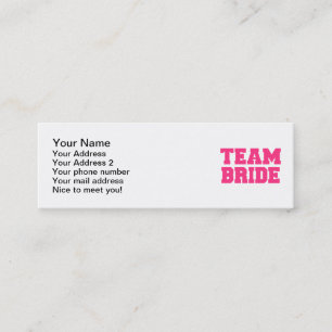 Team Bride Mini Business Card