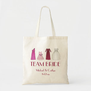 TEAM BRIDE Personalized Wedding Bridal Party Tote Bag