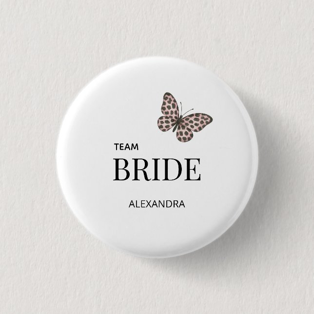 Team Bride Personalized Wedding Design 1 Inch Round Button (Front)