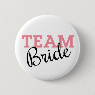 Team Bride Pink Script 2 Inch Round Button