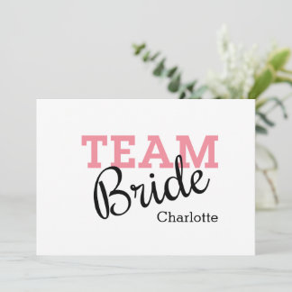 Team Bride Pink Script Invitation