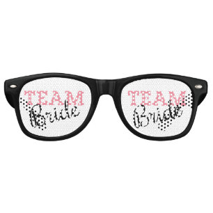 Team Bride Pink Script Retro Sunglasses