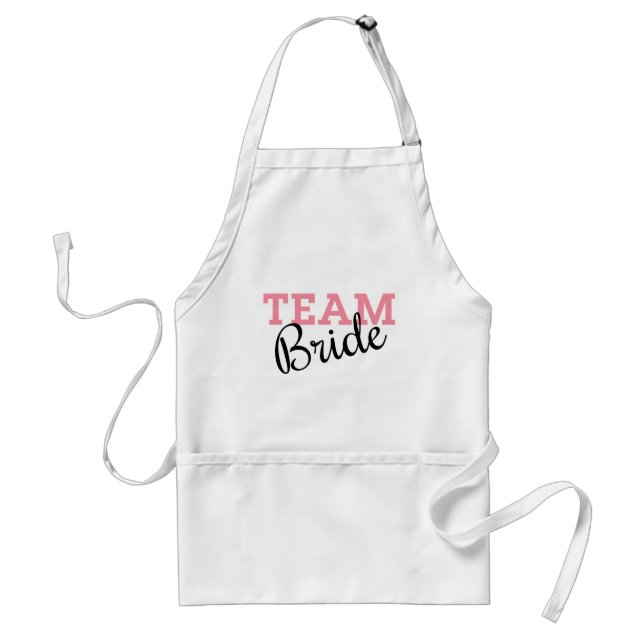 Team Bride Pink Script Standard Apron (Front)