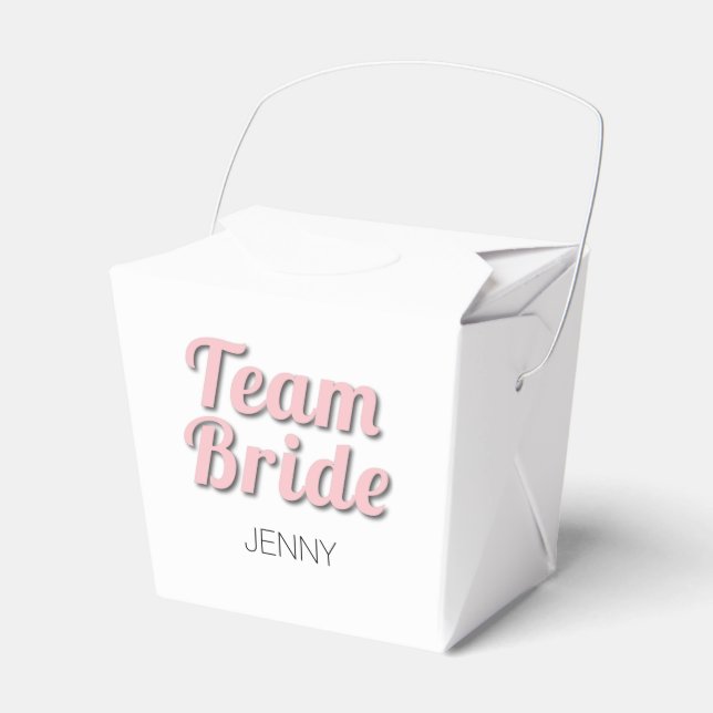 Team Bride Pink Shadow Favor Box (Front Side)