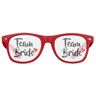 Team Bride Red Heart Retro Sunglasses