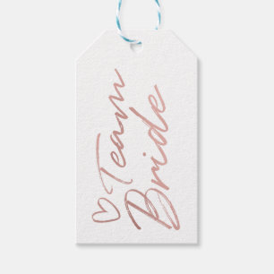 Team Bride - Rose Gold fausse étiquette cadeau