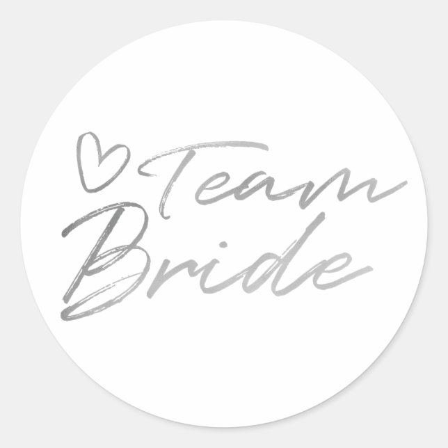 Team Bride - Silver fausse feuille autocollant (Devant)