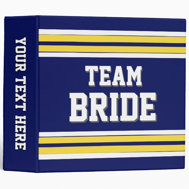 Team Bride Sports Jersey Binder (Front/Spine)