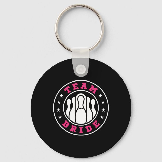 Team Bride Team Groom Bowling Bachelor Party Weddi Keychain (Front)