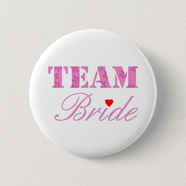 Team Bride Theme 2 Inch Round Button (Front)