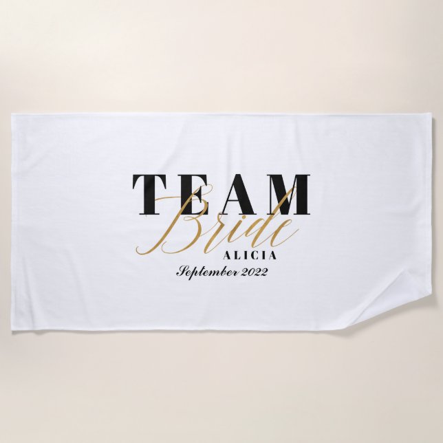 TEAM BRIDE Two-Tone  Beach Towel (Front)