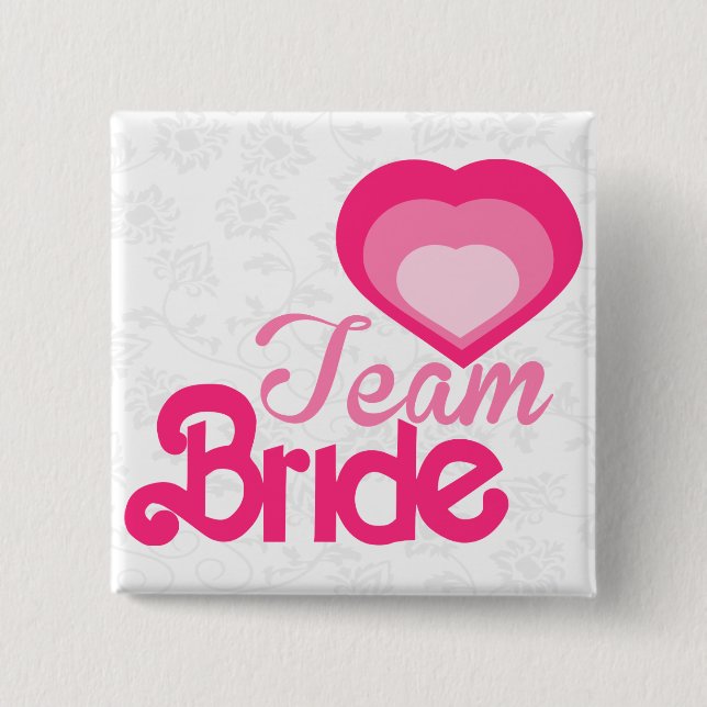 TEAM BRIDE,wedding 2 Inch Square Button (Front)