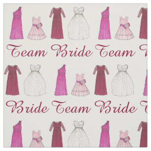 Team Bride Wedding Bridal Party Dress Gown Fabric