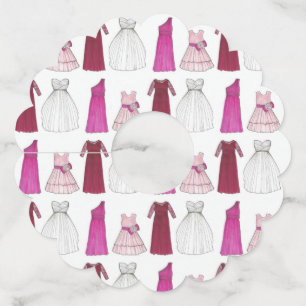 Team Bride Wedding Bridal Party Shower Gowns Wine Glass Tag