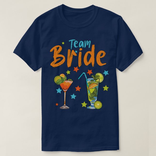Team Bride Wedding Bridetobe Bachelorette Bridal P T-Shirt (Design Front)