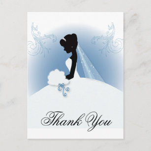 Team Bride Wedding gown bridal silhouette Postcard