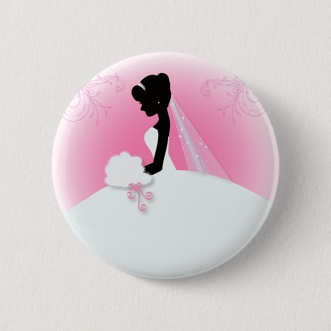Team bride Wedding gown Bride bridal silhouette 2 Inch Round Button (Front)