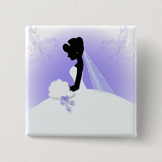 Team bride Wedding gown Bride bridal silhouette 2 Inch Square Button (Front)