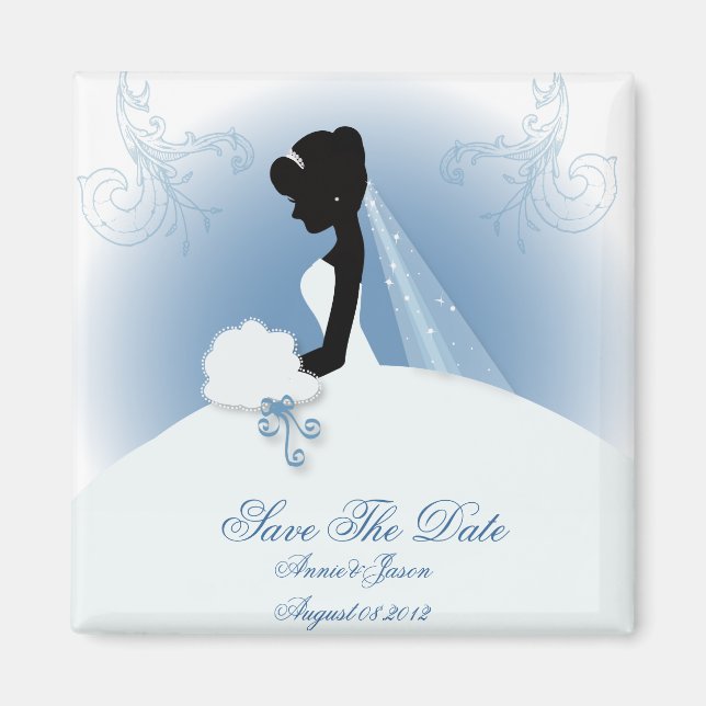 Team bride Wedding gown Bride bridal silhouette Magnet (Front)