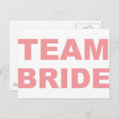 Team Bride Wedding Hen Party Postcard (Front/Back)