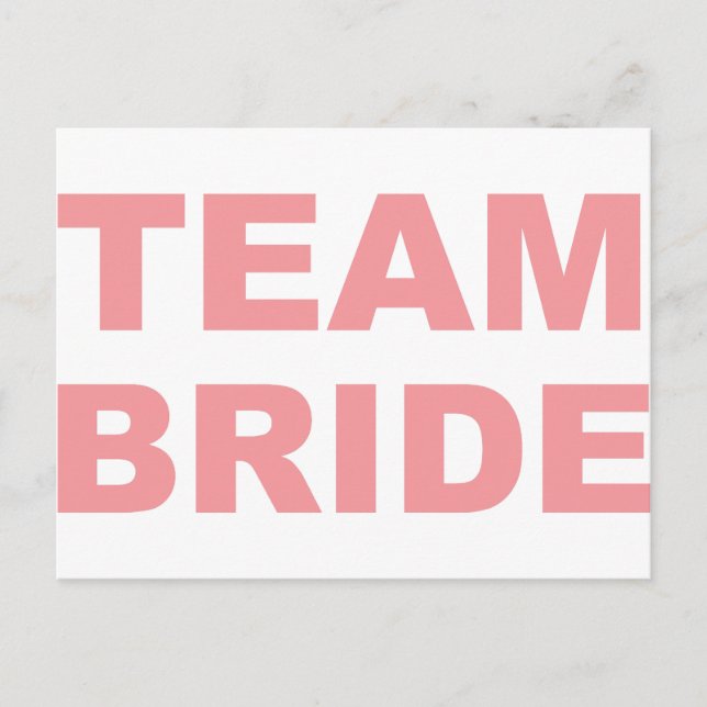 Team Bride Wedding Hen Party Postcard (Front)