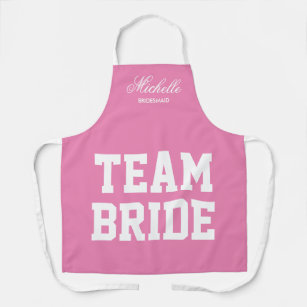 Team Bride wedding party aprons for fun games