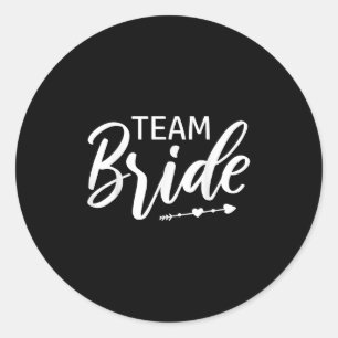Team Bride Wedding Party Classic Round Sticker