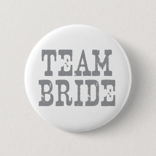 Team Bride Western Grey 2 Inch Round Button