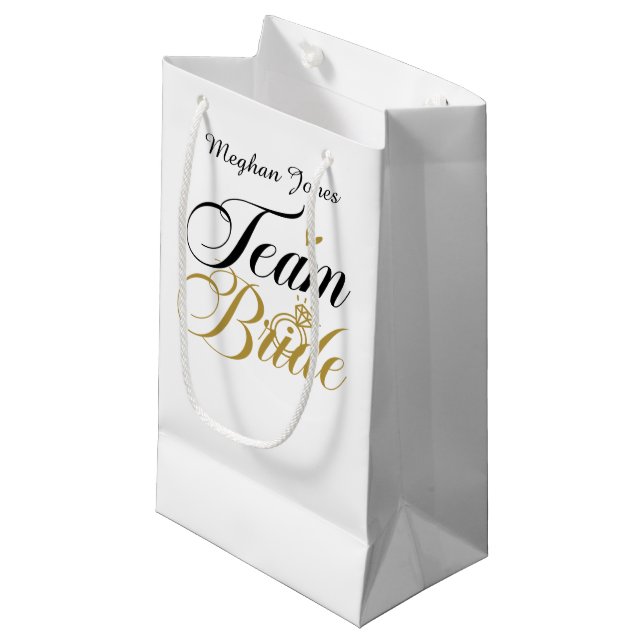 Team Brids customizable Wedding party Small Gift Bag (Front Angled)