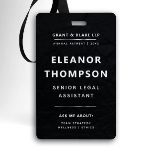 Team Building Black Modern Elegant QR Business Badge