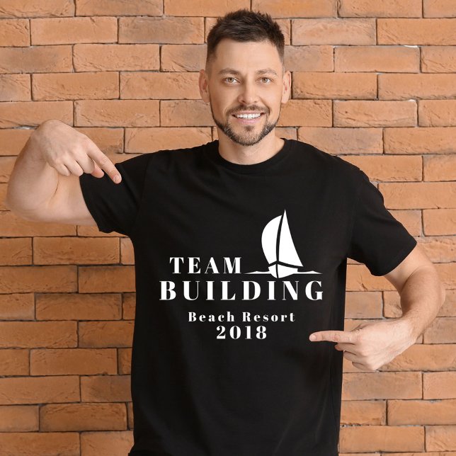 Team building Sailing Black Team T-shirt (Créateur téléchargé)