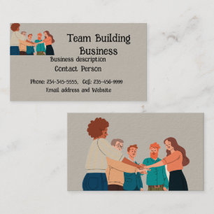Team Building Teamwork  Business Card