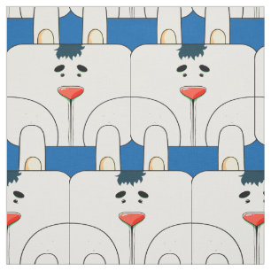 Team Bunny Face - Classic Blue and Pale Grey Fabric