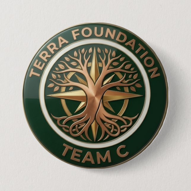 Team C – Terra Foundation Earth Emblem  3 Inch Round Button (Front)