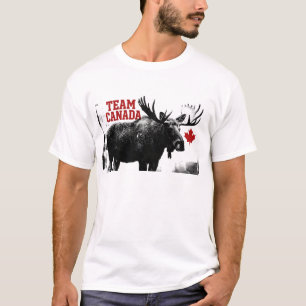 TEAM CANADA. Maple leaf. Canadian moose. T-Shirt