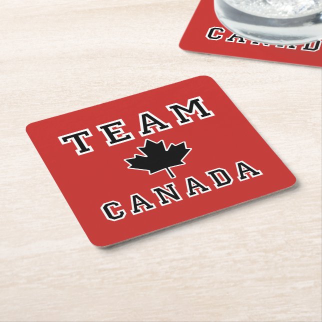 Team Canada Square Paper Coaster (Angled)