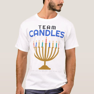 Team Candles Hanukkah Menorah Jewish Funny T-Shirt