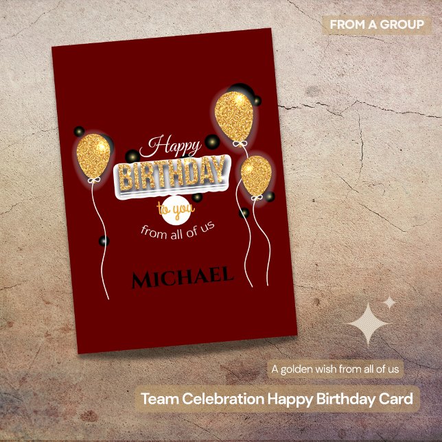  Team Celebration Happy Birthday Card ( Team Celebration Happy Birthday Card)